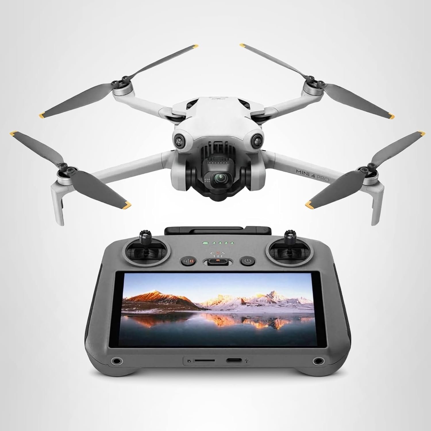 DJI Mini 4 Pro (DJI RC 2), Drones con cámara para adultos 4K, menos de 0.549 lbs/249 g, 34 minutos de tiempo de vuelo, 20km de distancia máxima de transmisión de video, detección de visión